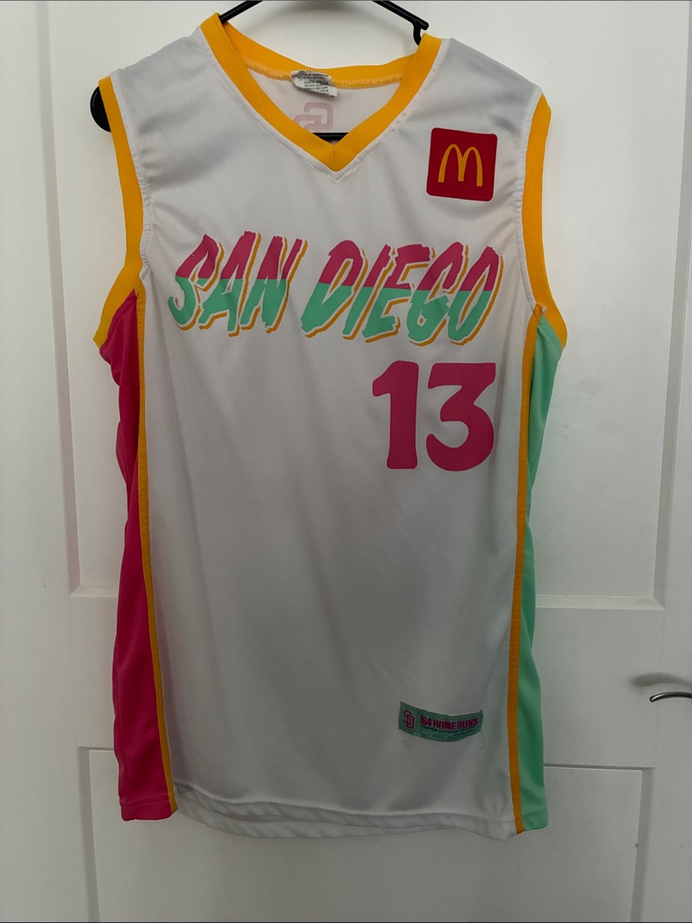 McDonald's White Jersey with Pink, Yellow & Mint Accents